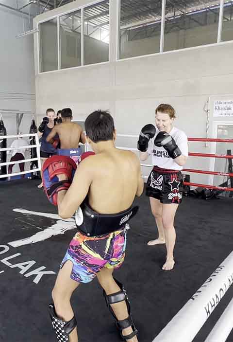 Muay Thai padwork training at Khao Lak Muay Thai